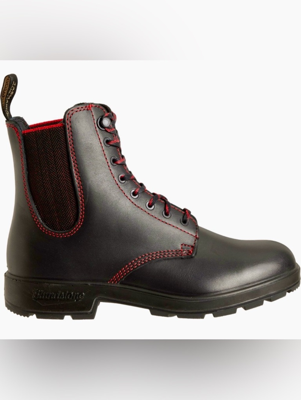 New Women’s Blundstone 2325 Originals Lace-Up Boots Black/Red Leather Size 6.5